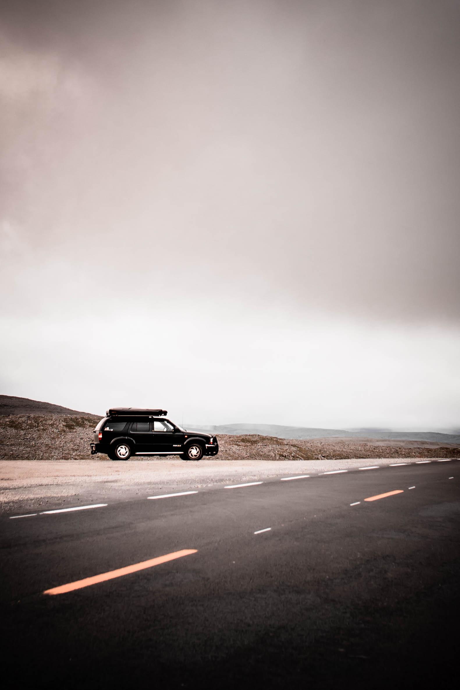 Anne's Blazer in the fjell of northern Norway Anne's Chevrolet S10 Blazer on a remote road in the fjell of northern Norway, reflecting self-reliance, practical learning, and the Trail Guide story about repairing your own vehicle.