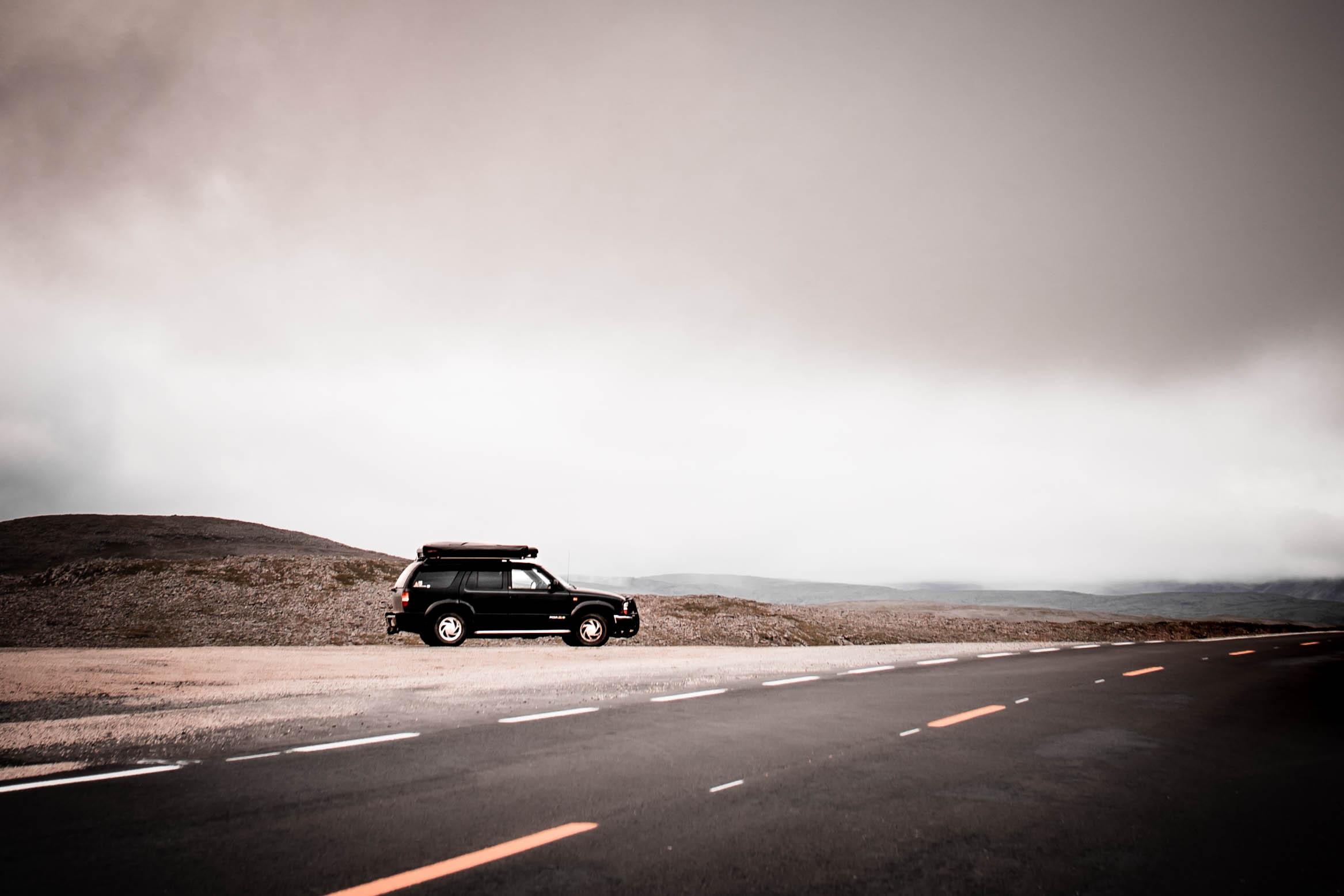 Anne's Blazer in the fjell of northern Norway Anne's Chevrolet S10 Blazer on a remote road in the fjell of northern Norway, reflecting self-reliance, practical learning, and the Trail Guide story about repairing your own vehicle.